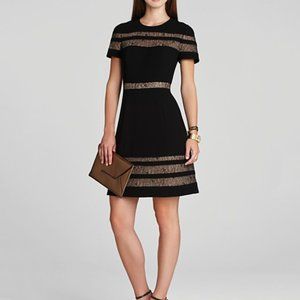 NWTBcbg MaxAzria Black Kalli Lace Insert Striped